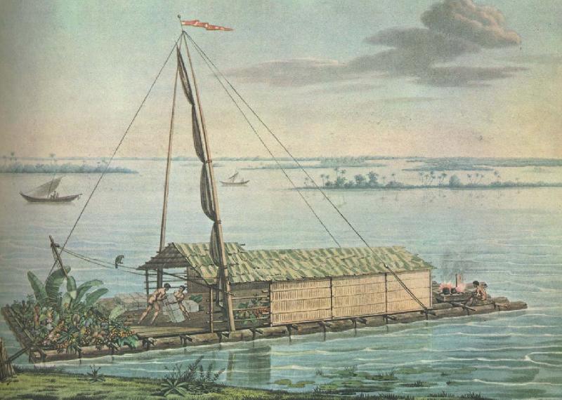 william r clark alexander uon humboldt anvande denna flotte pa guayaquilfloden i ecuador under sin sydaneri kanska expedition 1799-1804 Germany oil painting art